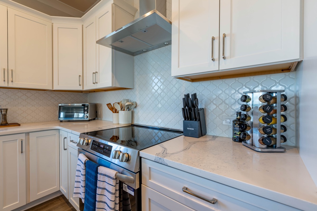 Kitchen range and cooking area