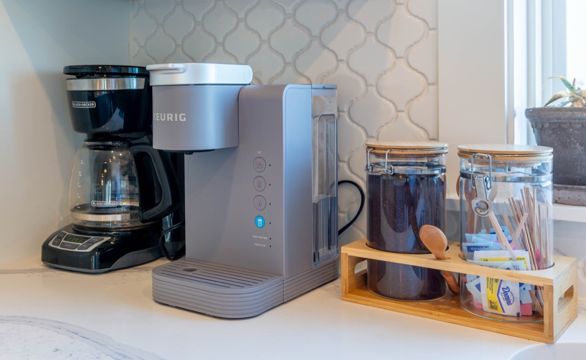 Coffee station with drip and pod coffee makers