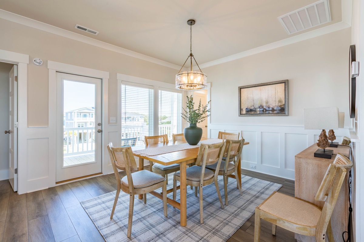Dining table with seating for eight