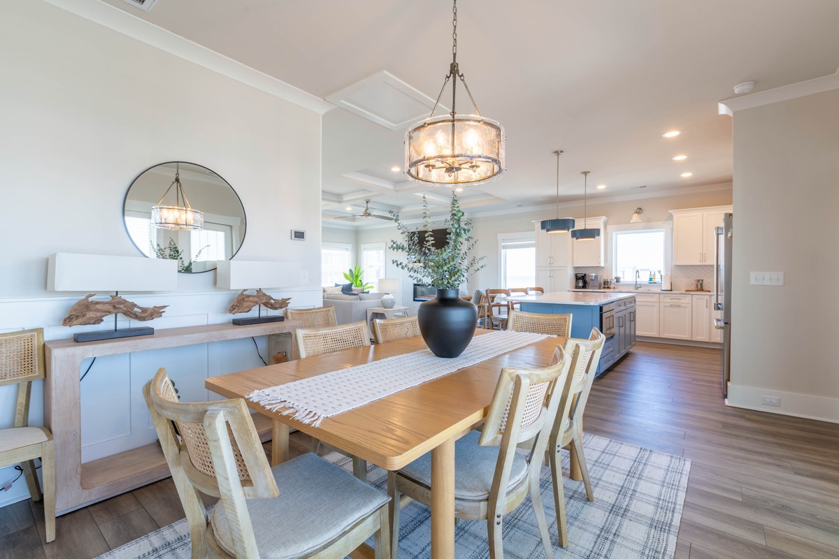 Dining area open to the kitchen