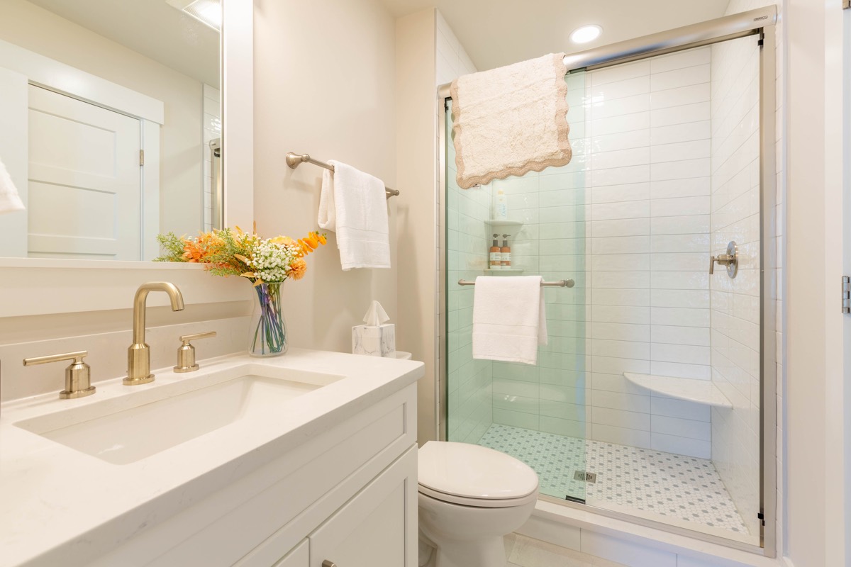 Bathroom with glass shower